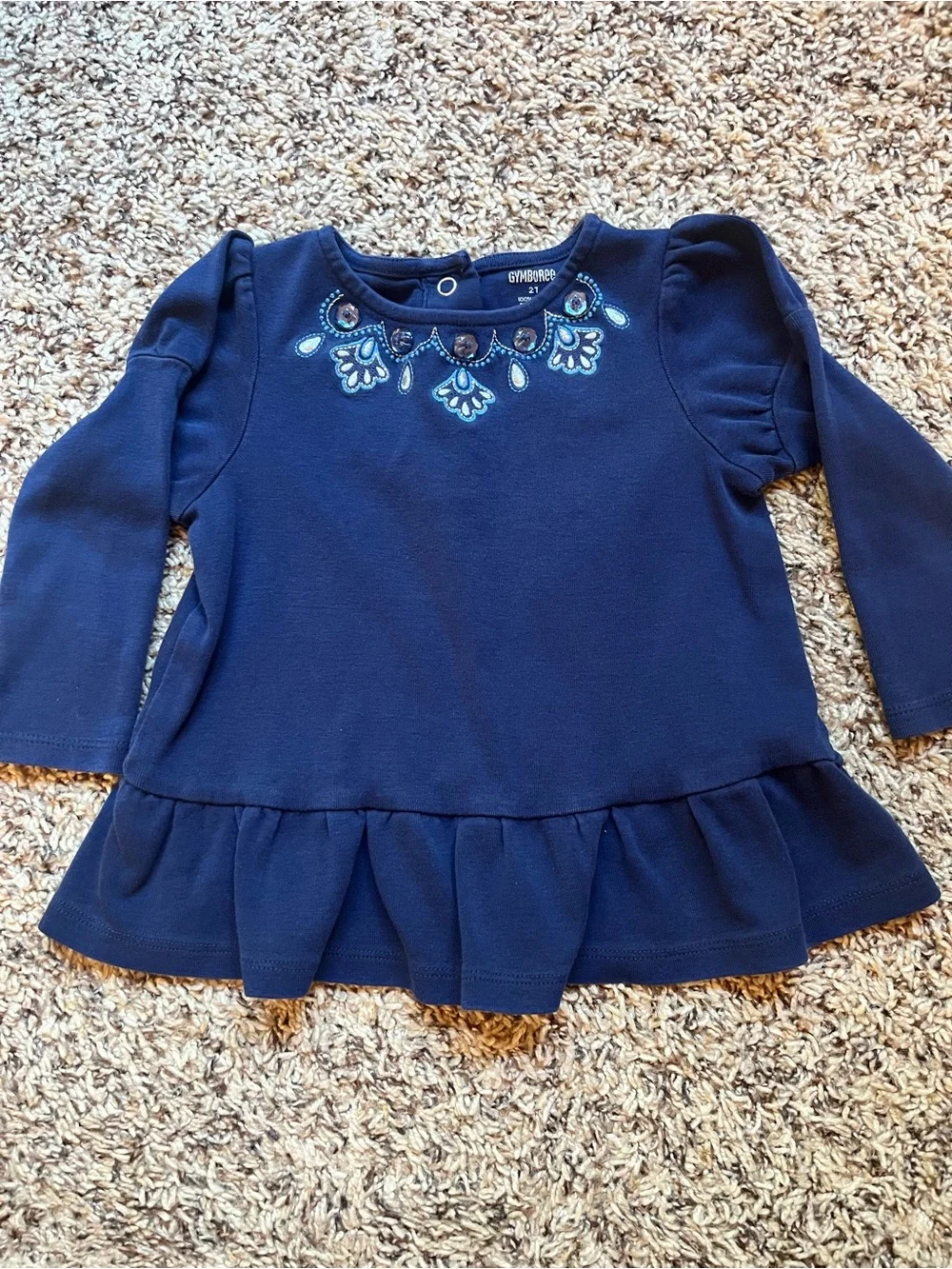Gymboree 2010 Peacock Petals Blue Swing Top